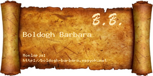 Boldogh Barbara névjegykártya